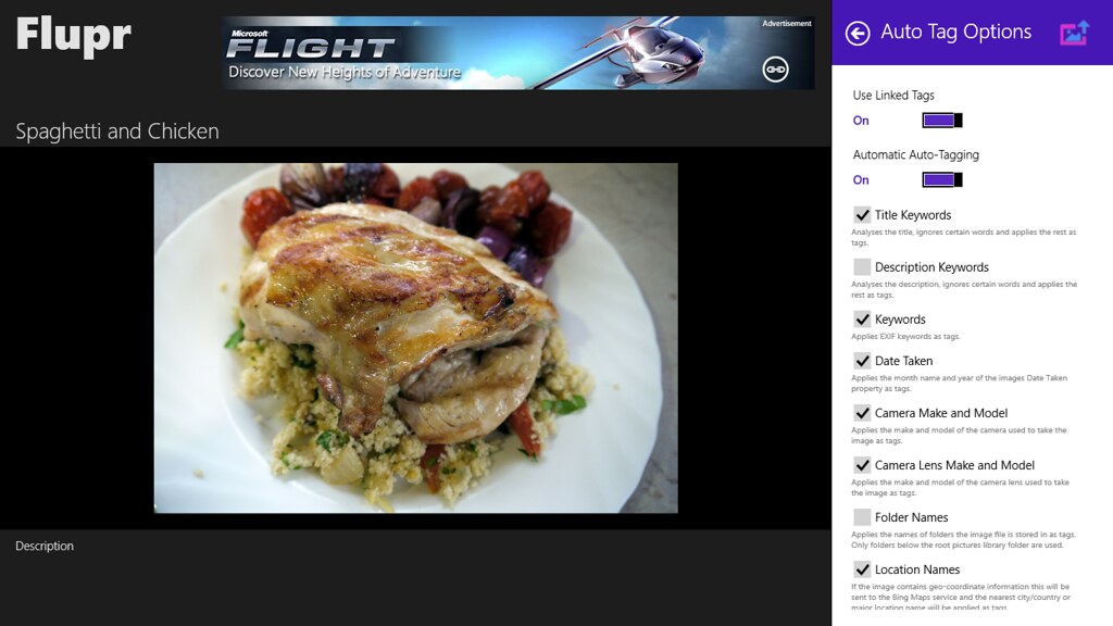 Flupr Auto-Tagging Options Screenshot