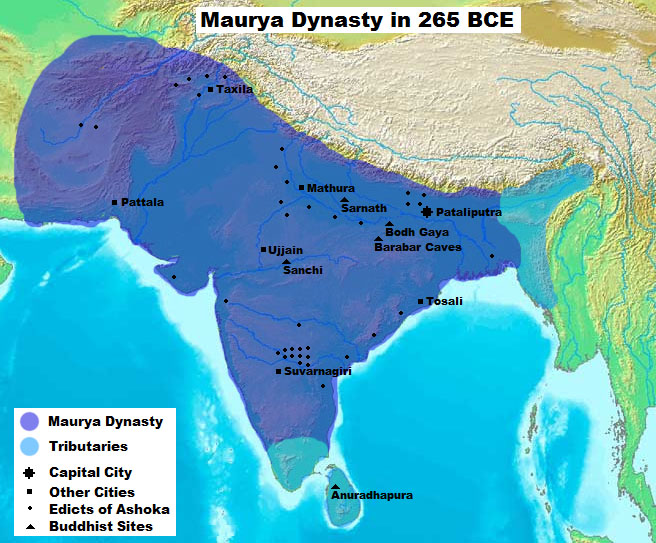 Maurya empire in 265 BCE