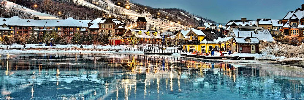 Start of blue hour at the village