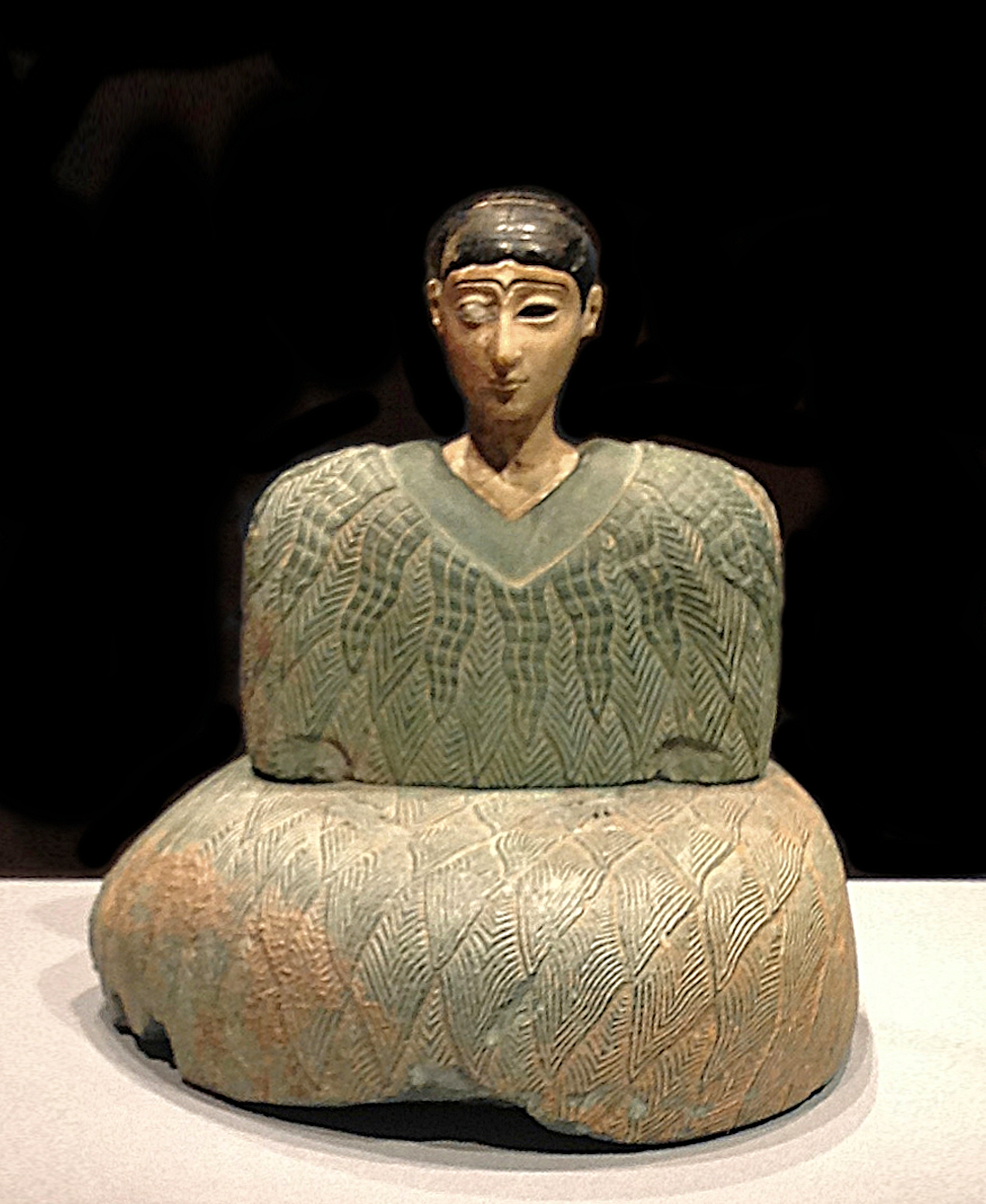 Seated Goddess, Western Central Asia, Bronze Age Bactria, late 3rd-early 2nd millenium BCE, chlorite and limestone, Miho Museum, Japan