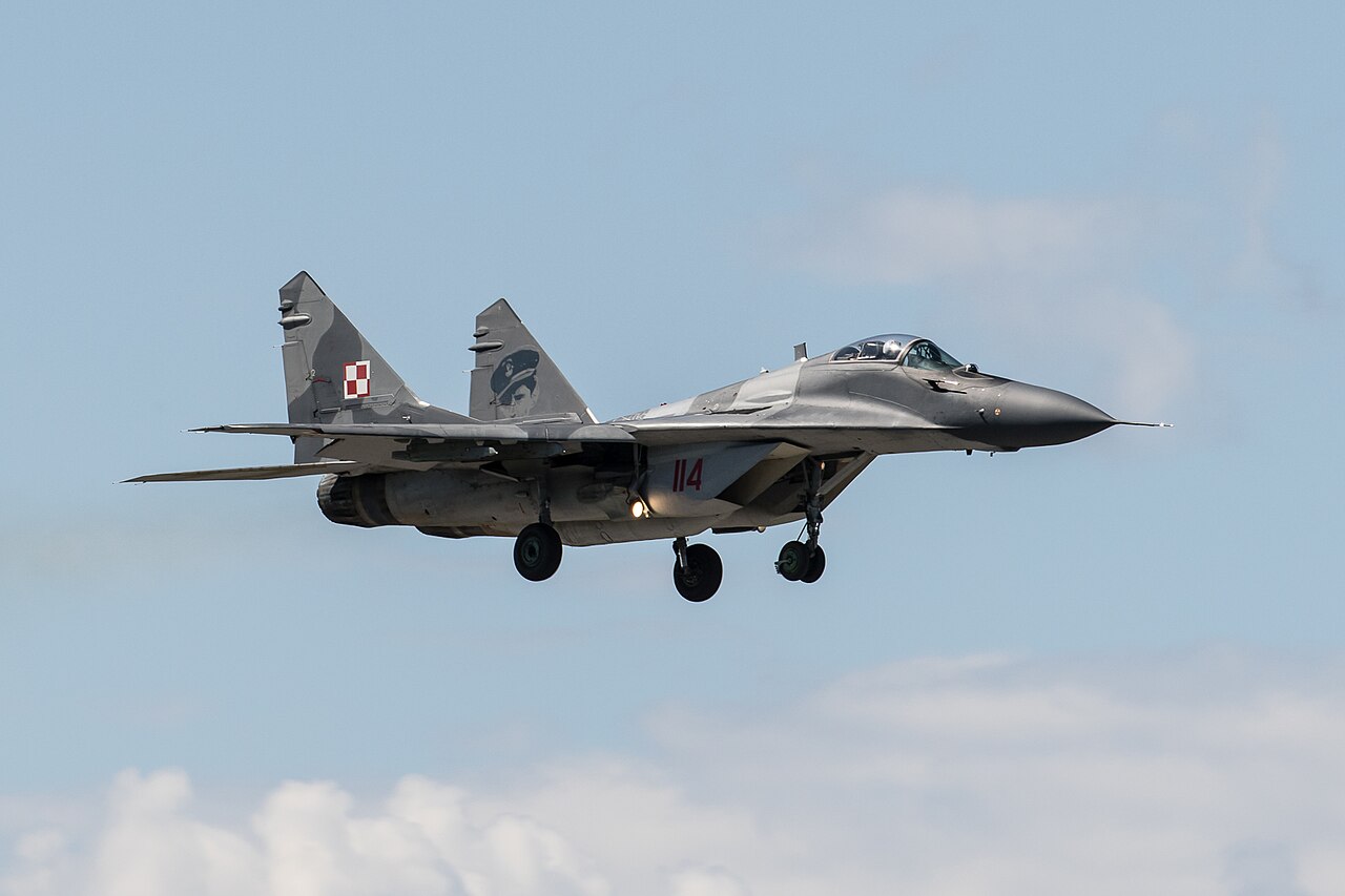 Poland - Air Force Mikoyan-Gurevich MiG-29A (9-12A) 114 (cn 2960535114-4502) Mjr Pil. Eugeniusz Horbaczewski 1917-1944 (21904585418).jpg