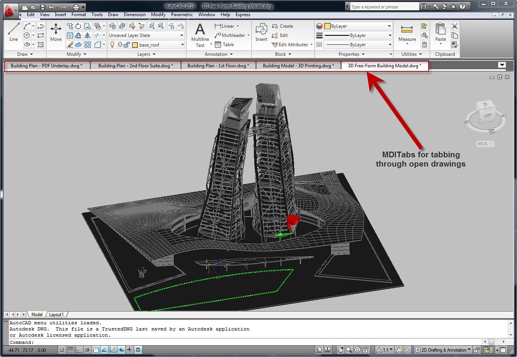 AutoCAD 2010 and Bonus Tool Drawing Tabs MDITabs