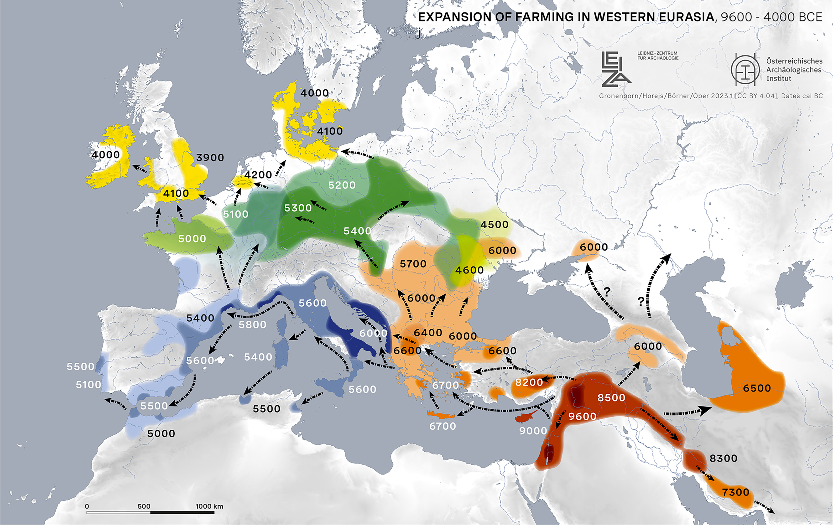 Expansion of farming in western Eurasia, 9600–4000 BCE