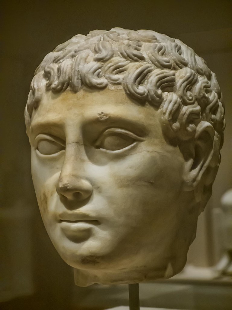 Head of a Youth from Alexandria, Egypt Ptolemaic Period 2nd century BCE Marble