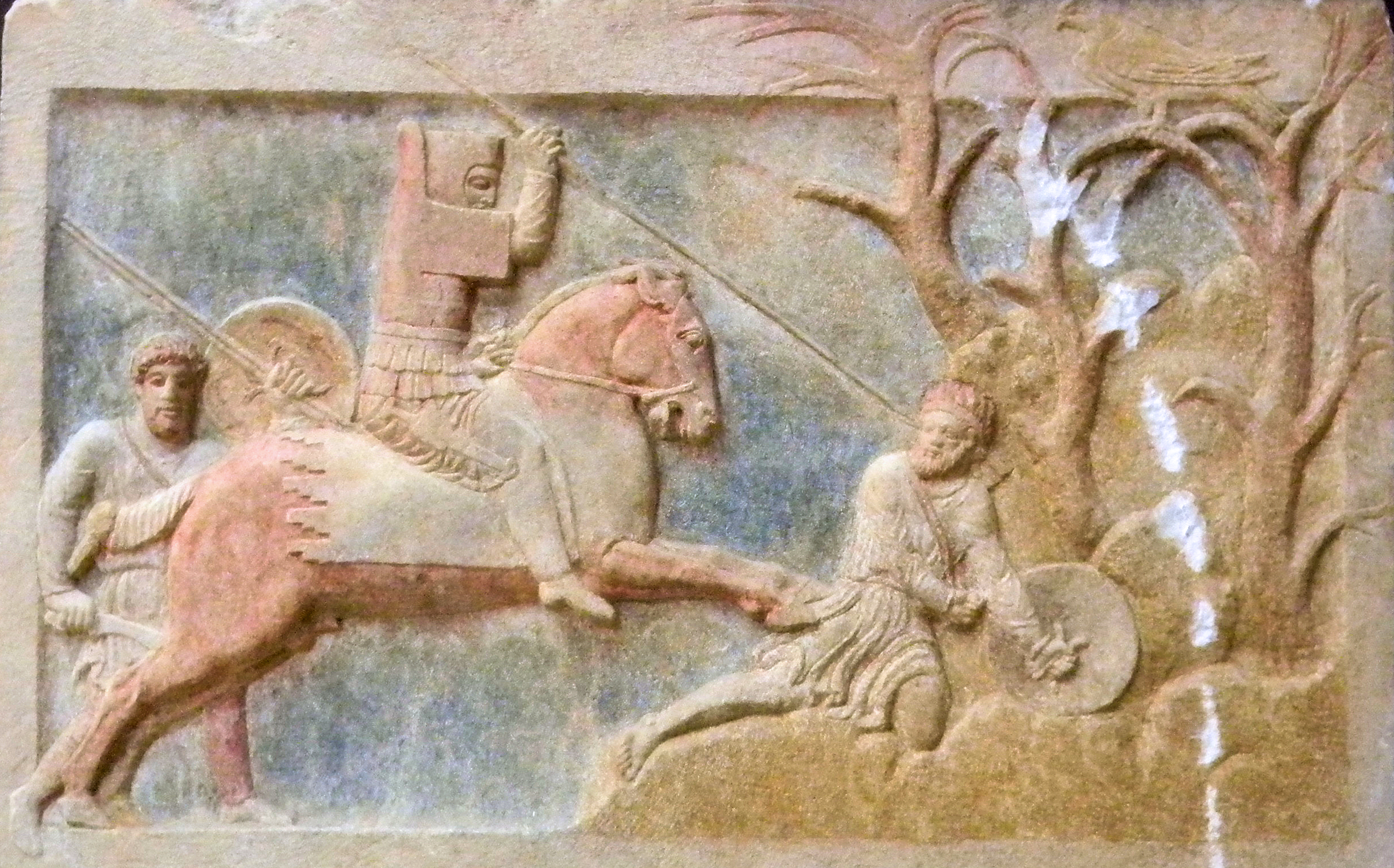 Altikulac Sarcophagus Dynast of Hellespontine Phrygia attacking a Greek psiloi early 4th century BCE