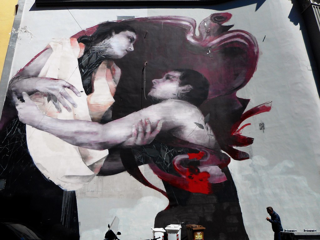 'The resistance' - street art (2016) by Francisco Basoletti - Exterior of Santa Maria della Sanità Church in Naples