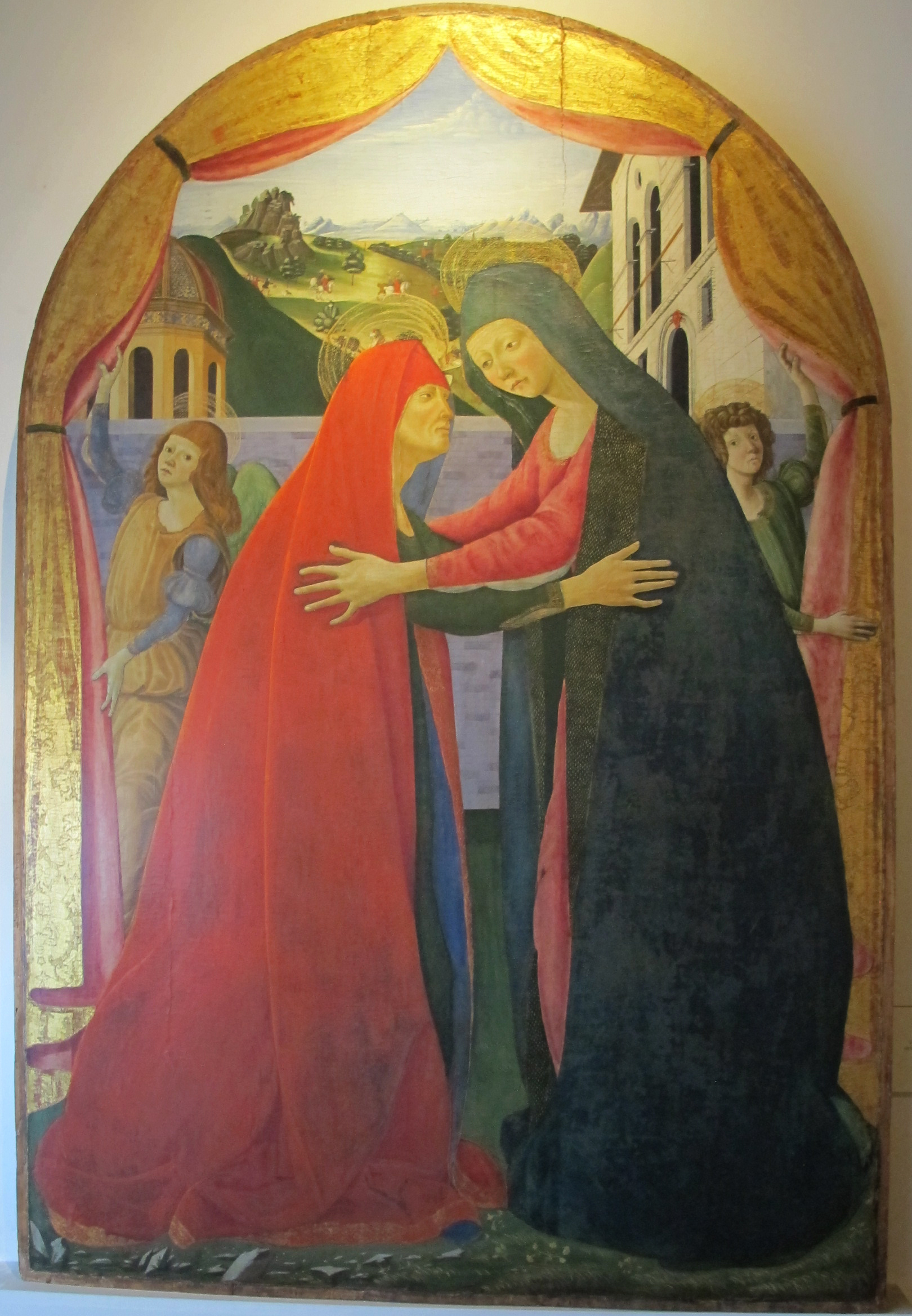 Ambito lucchese, visitazione con angeli, post 1484, da reali ospedali di lucca, 01