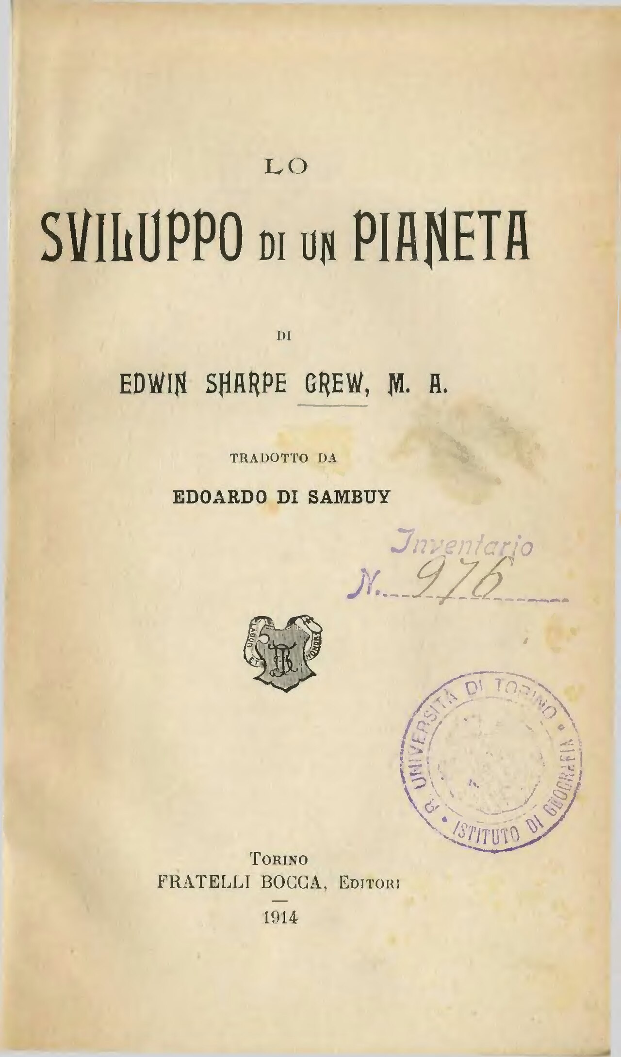 Grew - Lo sviluppo di un pianeta, 1914.djvu